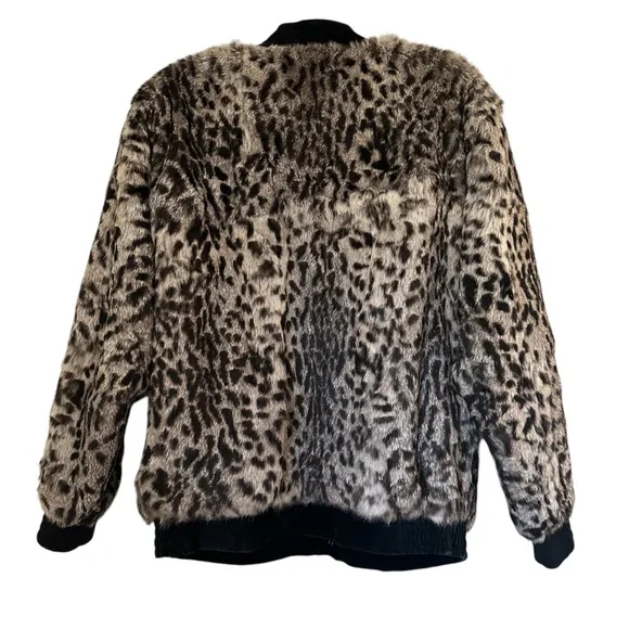 Vintage Mob Wives Boho Animal Print Oversized Authentic Fur Coat With Suede Trim